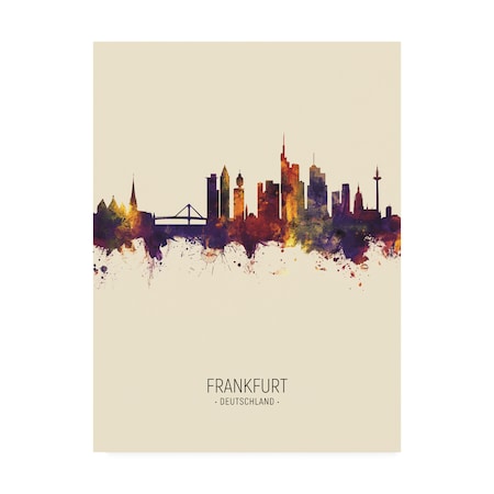 Michael Tompsett 'Frankfurt Germany Skyline Portrait III' Canvas Art,18x24